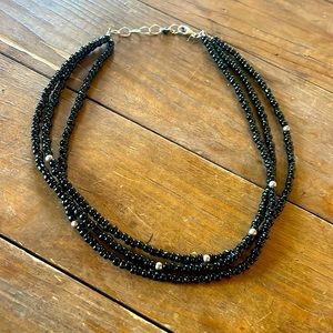 Silpada .925 Silver Black stone necklace. Retired